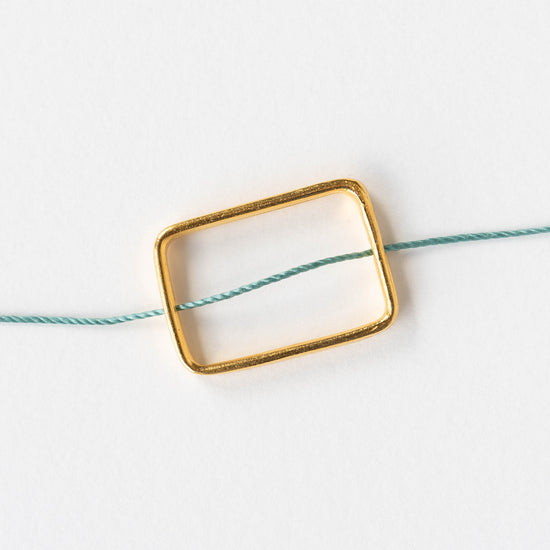 Rectangle Bead Frame - 24K Gold Coated - 1 piece