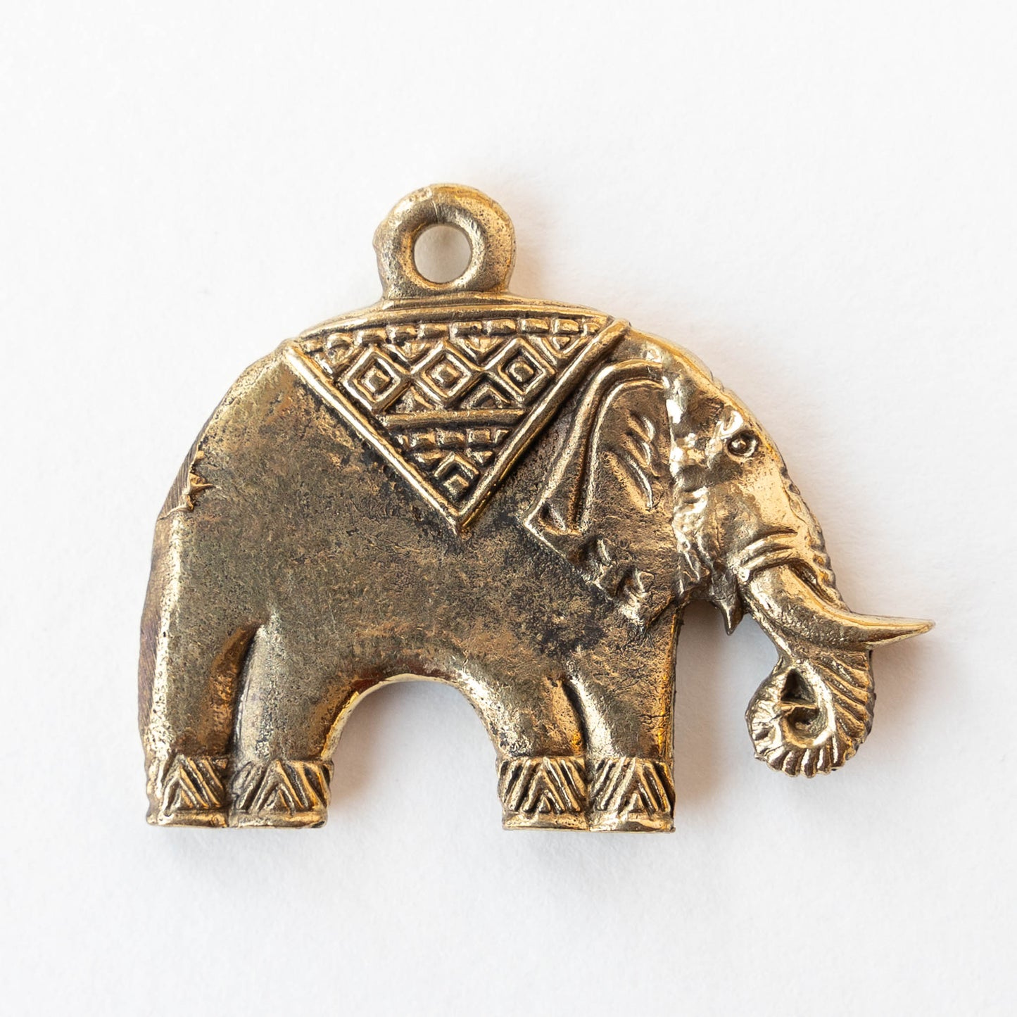 29mm or 41mm Metal Elephant Pendant - Brass - 1 piece