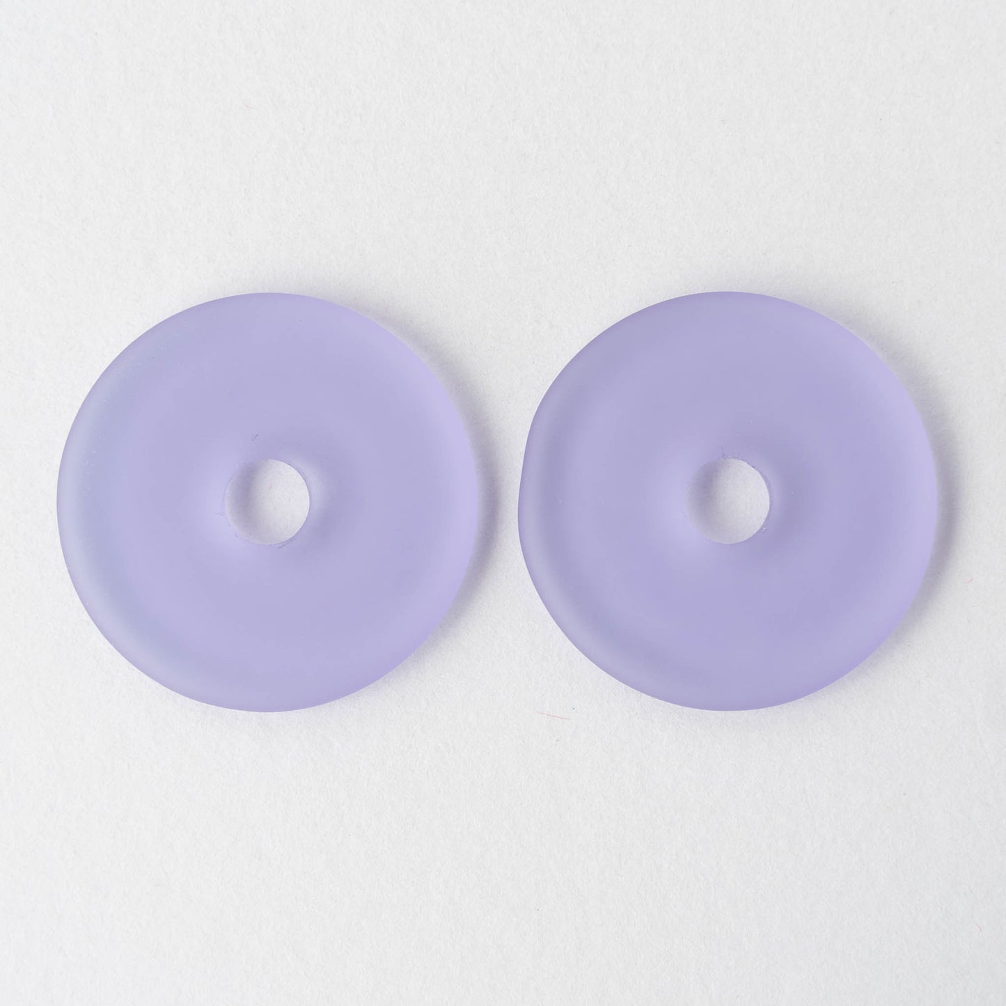 34mm Frosted Glass Donut - Lavender - 1 Donut