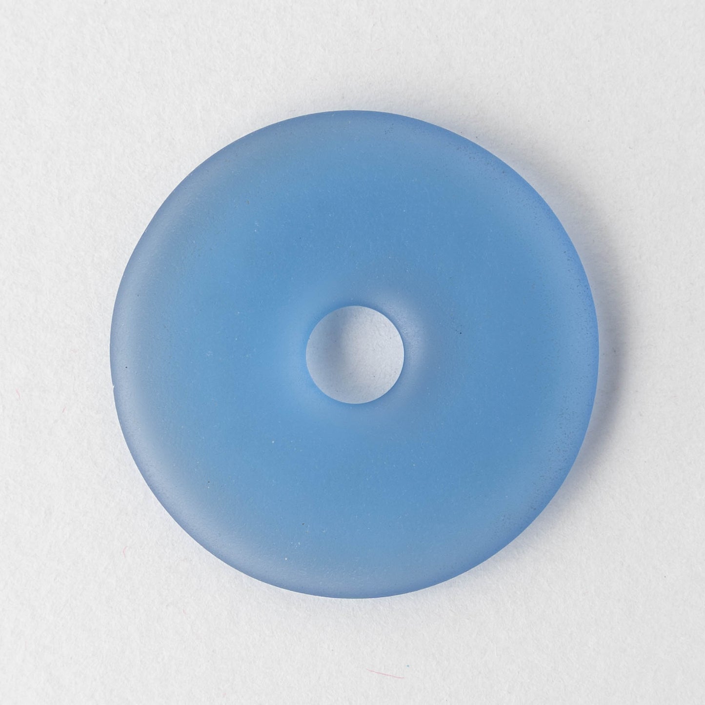 34mm Frosted Glass Donut - Sapphire Blue - 1 Donut