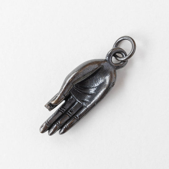 34mm Mudra Hand Amulet - Gunmetal - 1 piece
