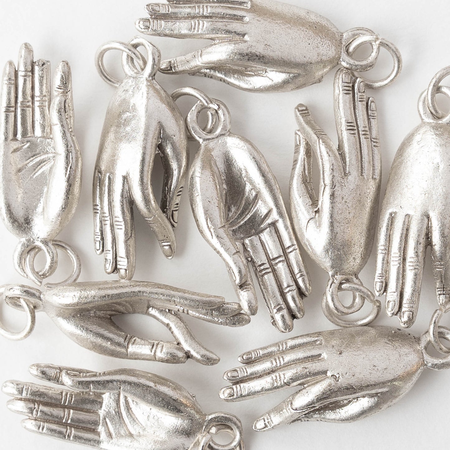 34mm Mudra Hand Amulet - Silver - 1 piece