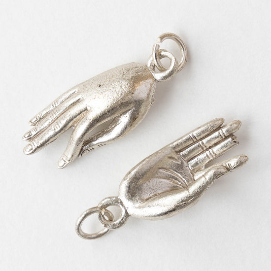 34mm Mudra Hand Amulet - Silver - 1 piece