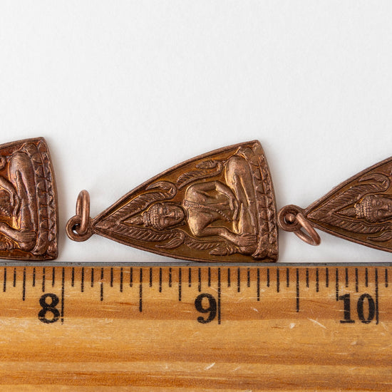 35mm Sitting Buddha Pendant - Copper - 1 piece