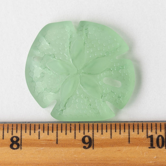 40x36mm Frosted Sand Dollar Pendants - Peridot Green  - 2 Pieces