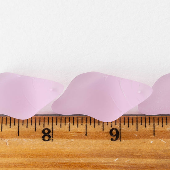 39mm Frosted Glass Conch Shell Beads - Matte Pink - 1 Bead