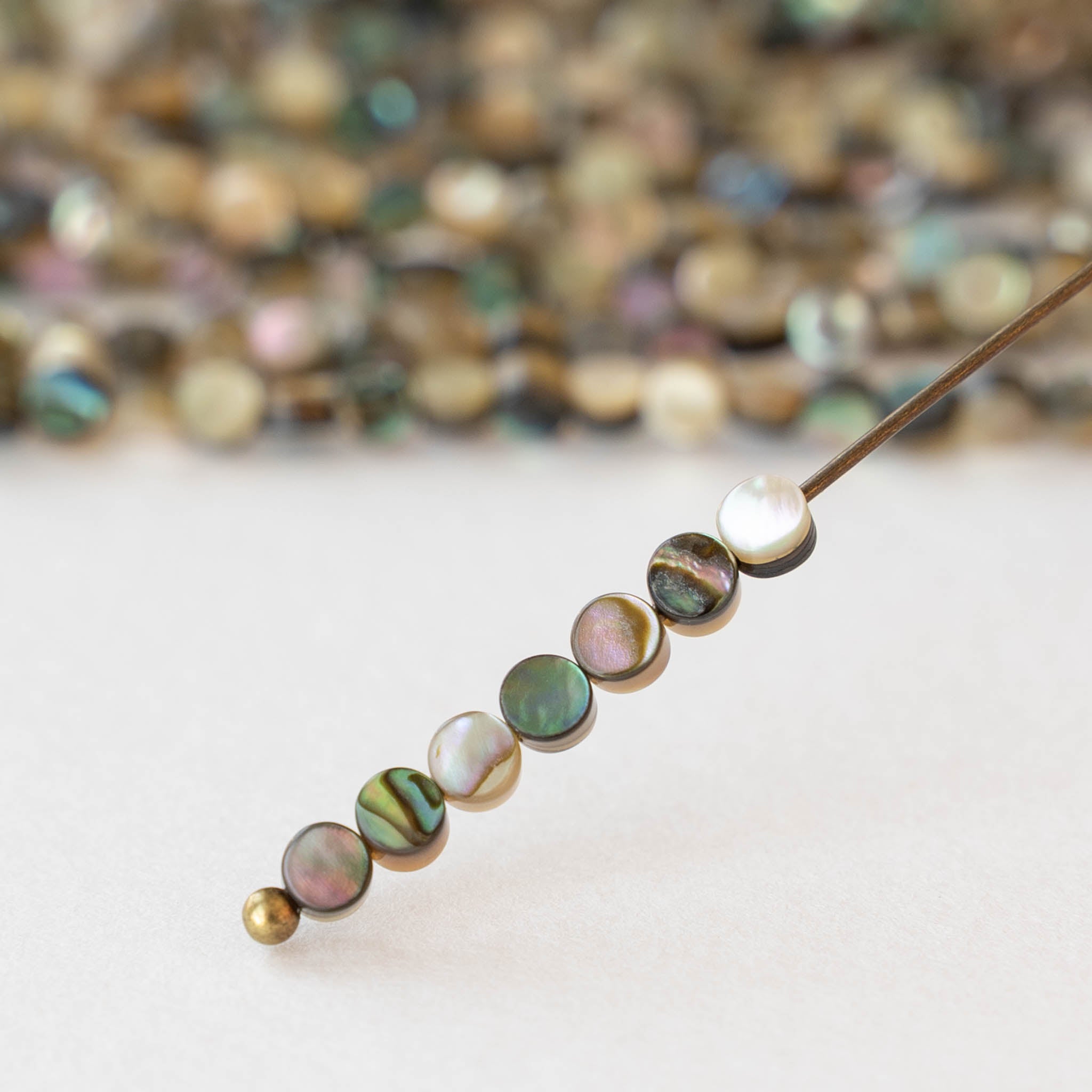 3mm Abalone Coin Beads - Half or Whole Strand – funkyprettybeads