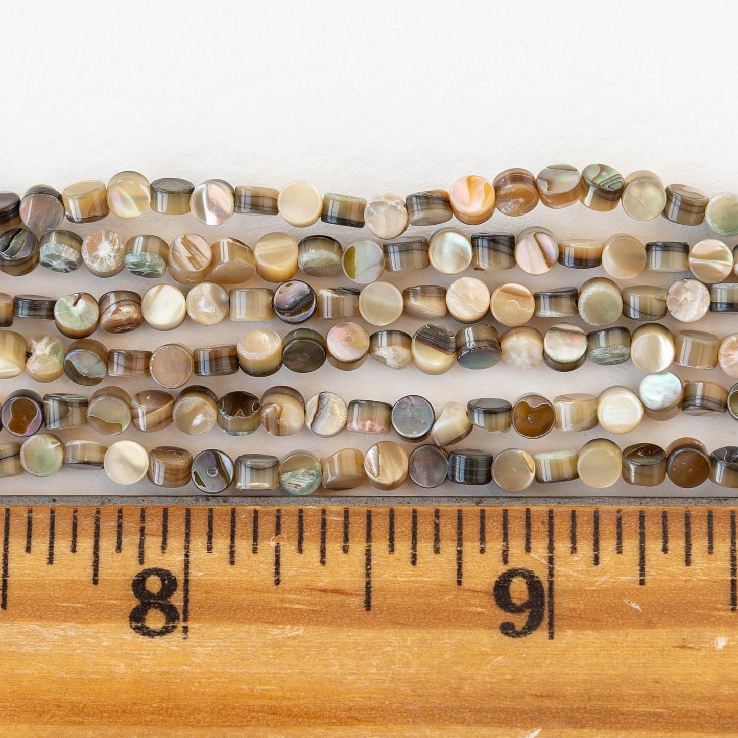 3mm Abalone Coin Beads - Half or Whole Strand