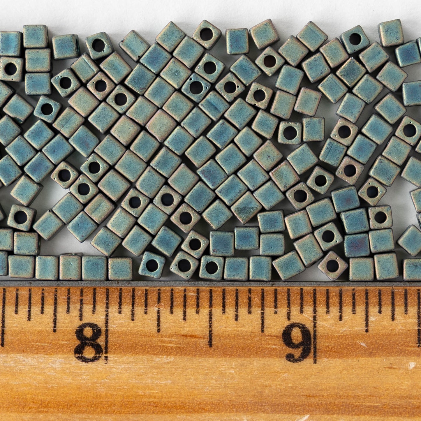 3mm Miyuki Cube Beads - Matte Metallic Patina Iris - 10 or 30 grams