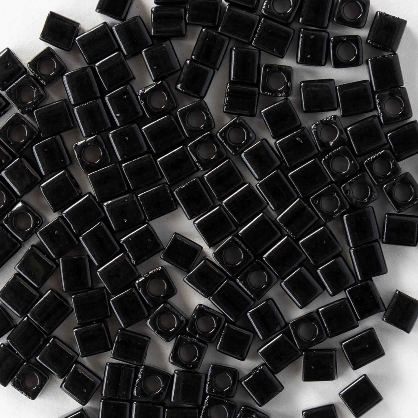 3mm Miyuki Cube Beads - Black - 20 or 60 grams