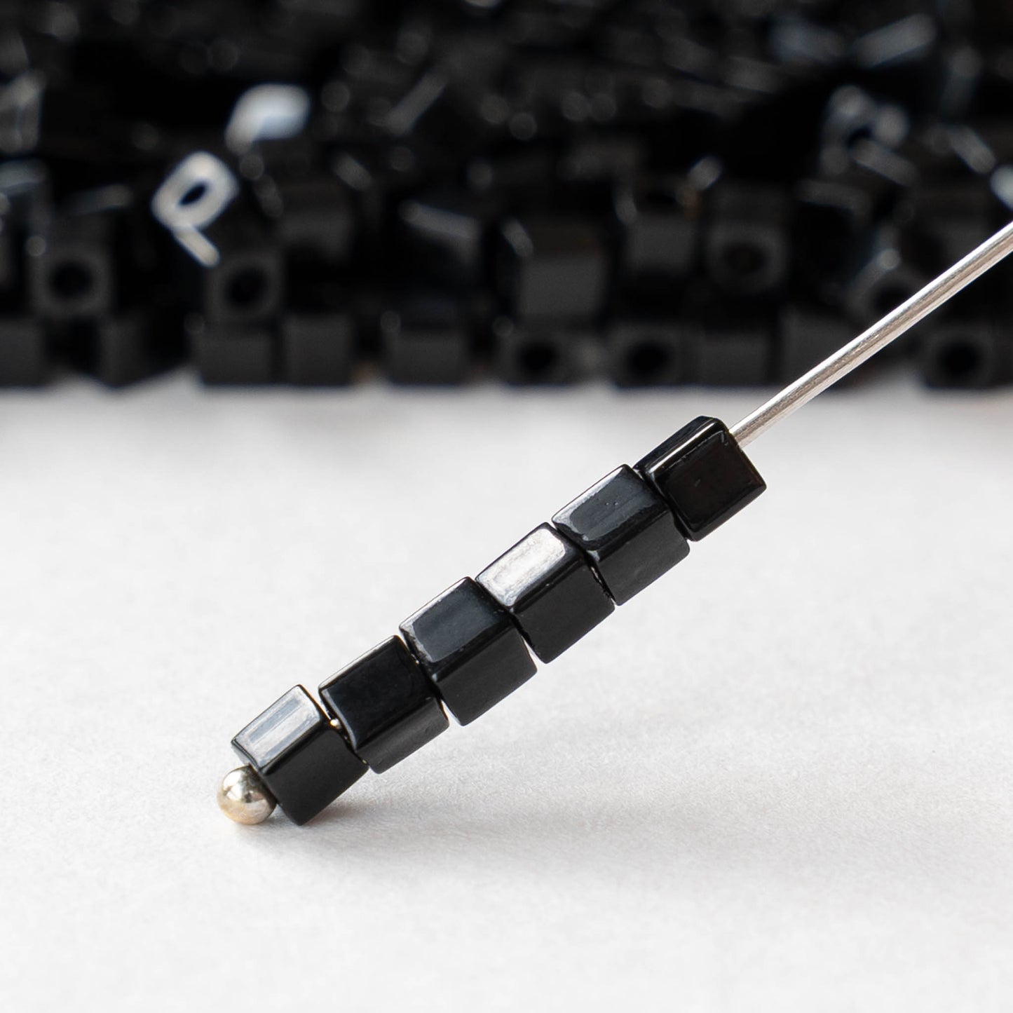 3mm Miyuki Cube Beads - Black - 20 or 60 grams