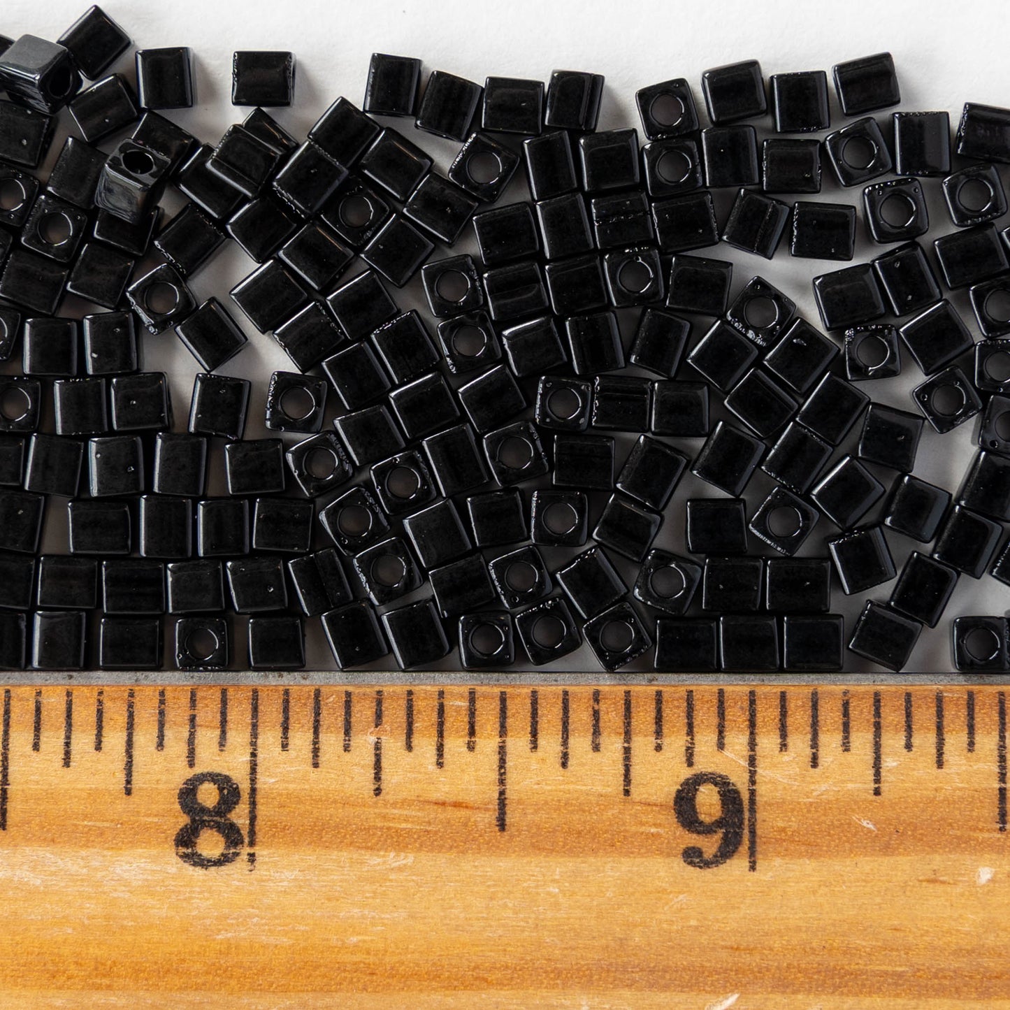 3mm Miyuki Cube Beads - Black - 20 or 60 grams