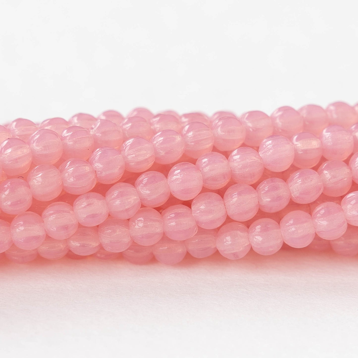 3mm Glass Melon Bead - Light Pink - 40 or 80 beads