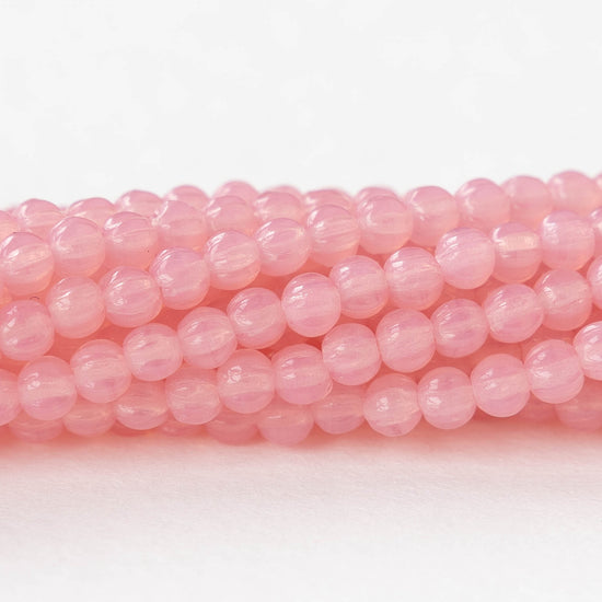 3mm Glass Melon Bead - Light Pink - 40 or 80 beads