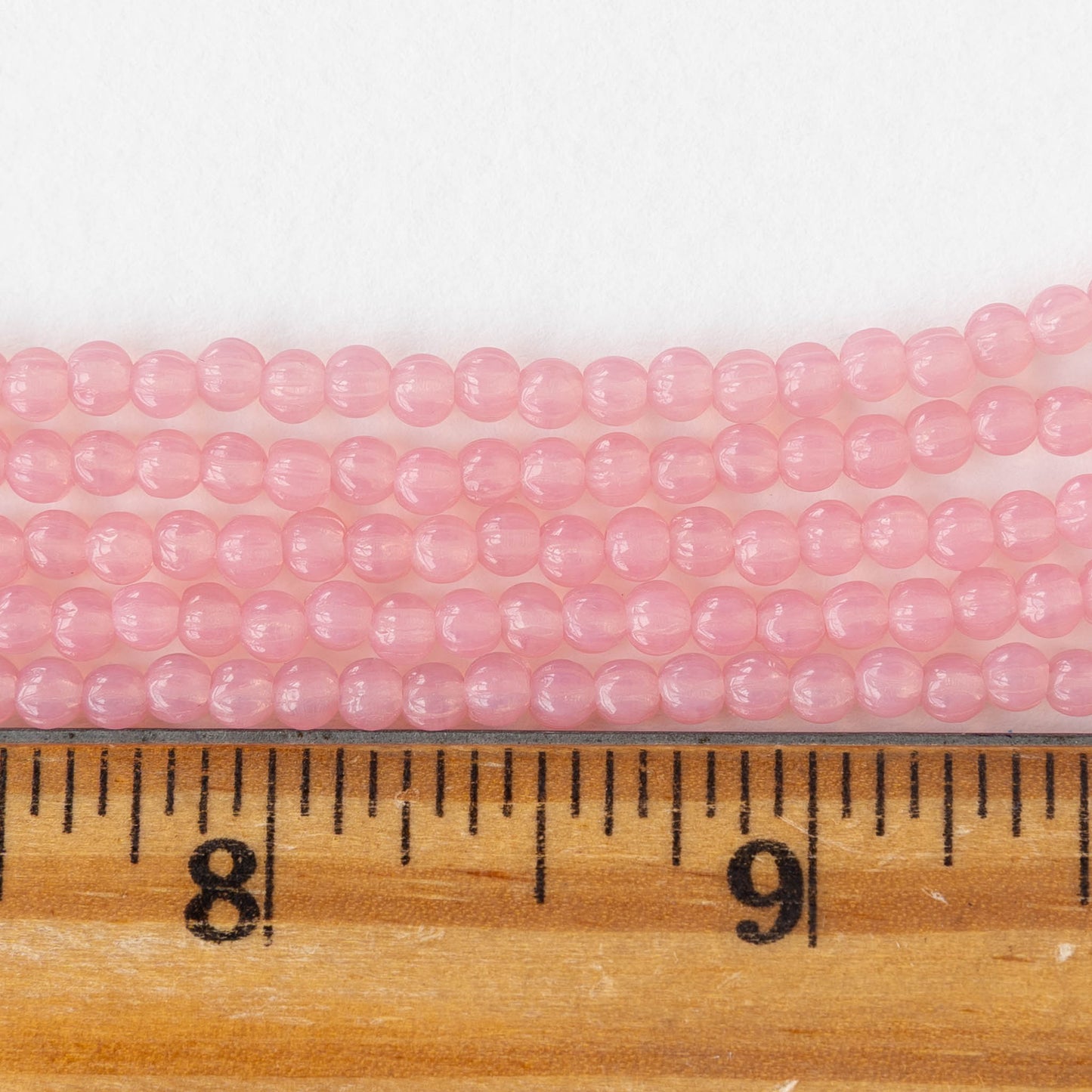 3mm Glass Melon Bead - Light Pink - 40 or 80 beads