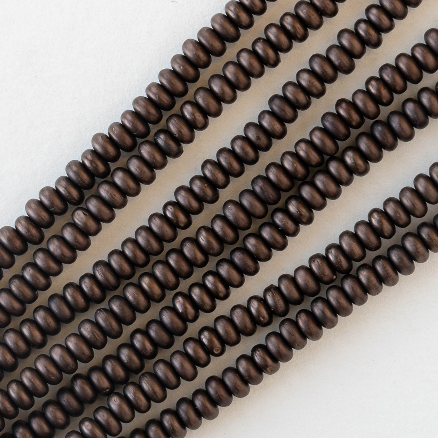 3mm Rondelle Beads - Dark Bronze Matte - 100 Beads