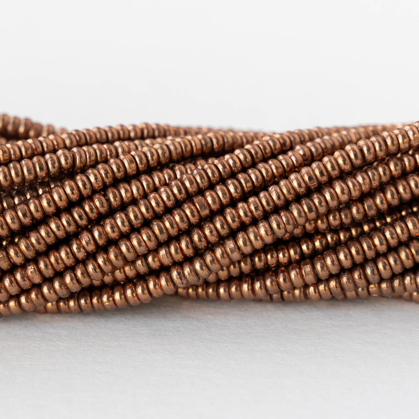 3mm Metal Rondelle Beads - Copper - 6 inches ~120 beads