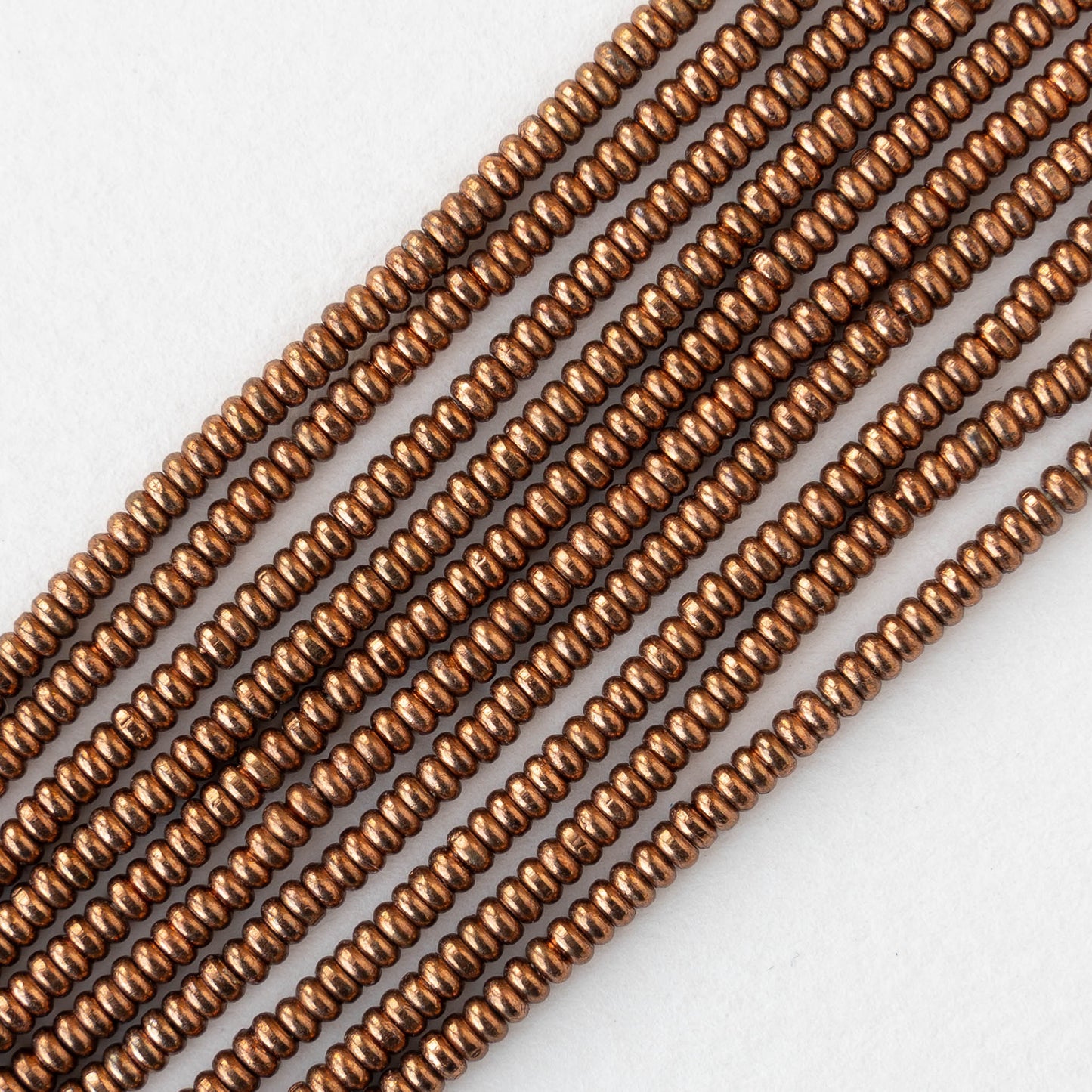 3mm Metal Rondelle Beads - Copper - 6 inches ~120 beads