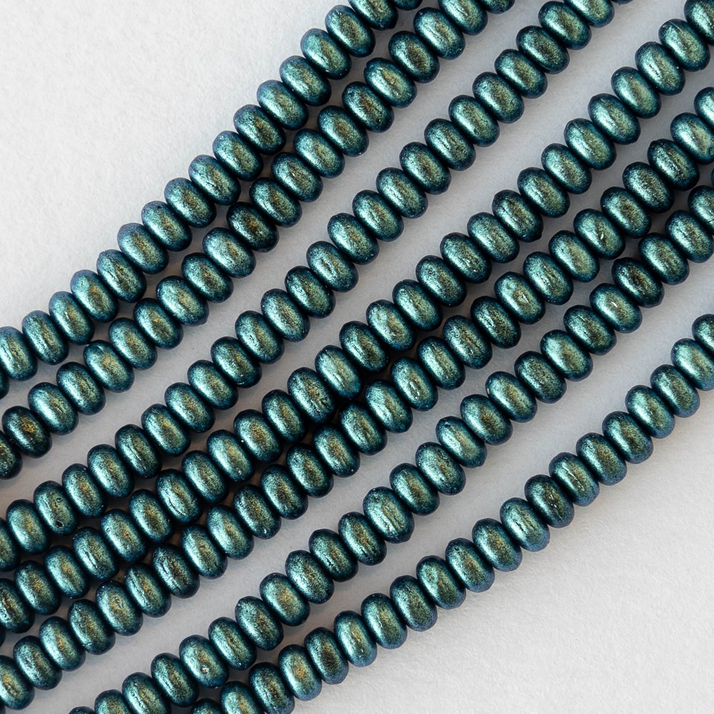 3mm Rondelle Beads - Teal Polychrome - 100 Beads