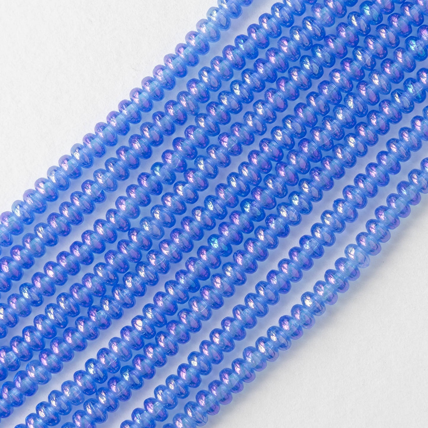 3mm Rondelle Beads - Sapphire Luster Iris - 100 Beads