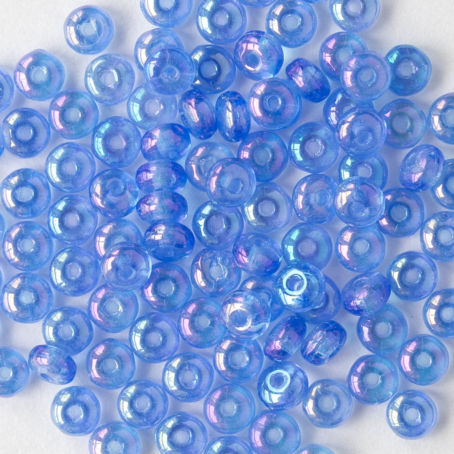 3mm Rondelle Beads - Sapphire Luster Iris - 100 Beads