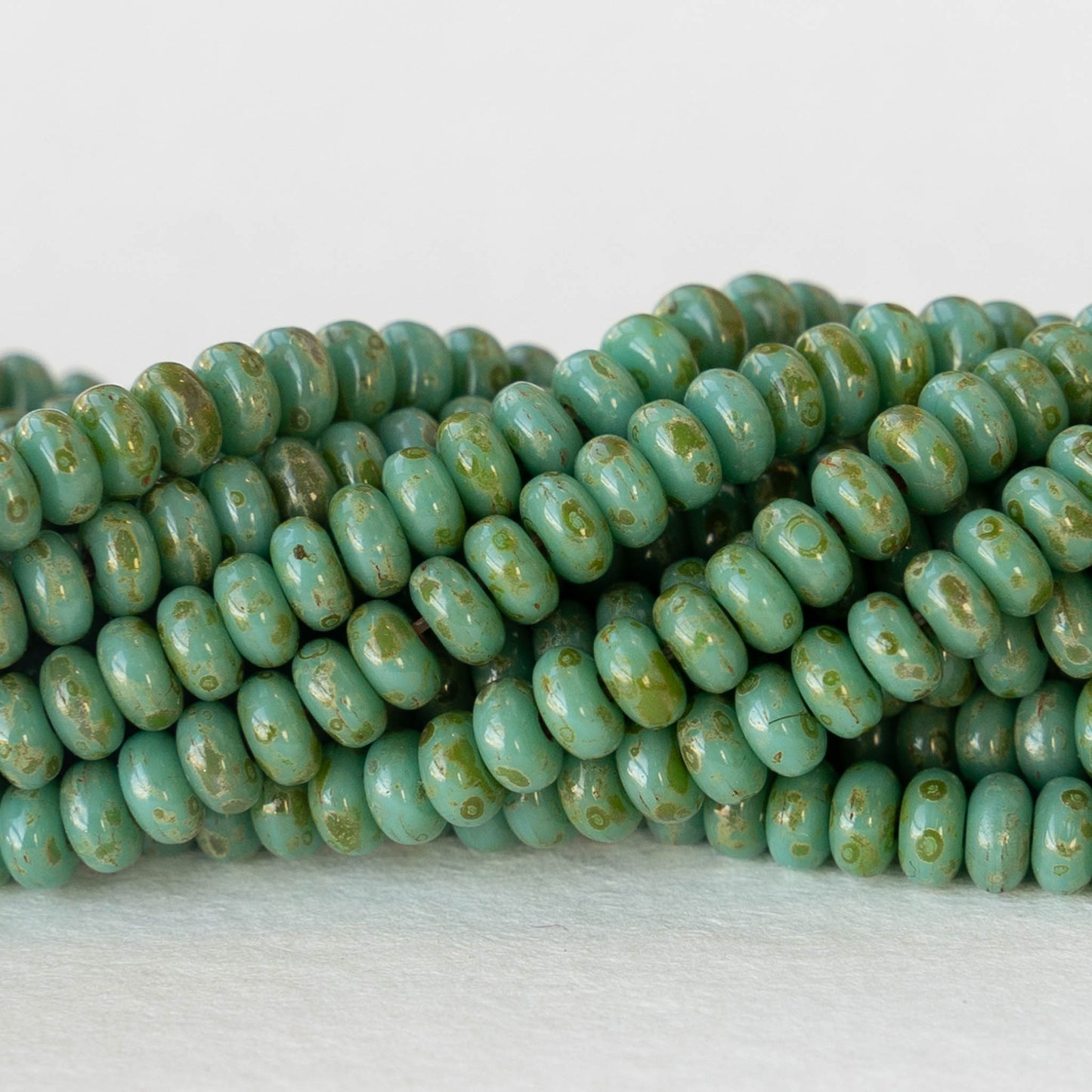 3mm Rondelle Beads -Turquoise Picasso - 100 Beads