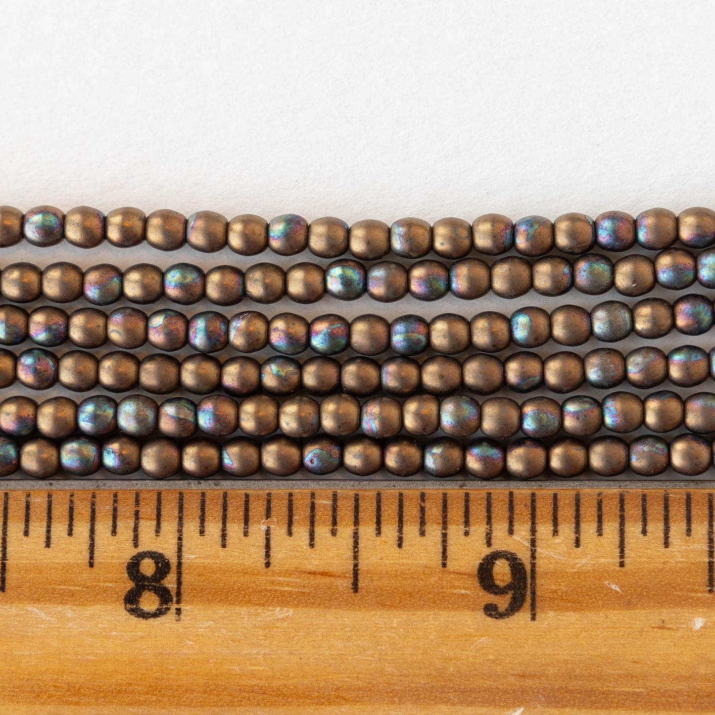 3mm Round Glass Beads - Opaque Oxidized Bronze Clay Matte - 100 Beads