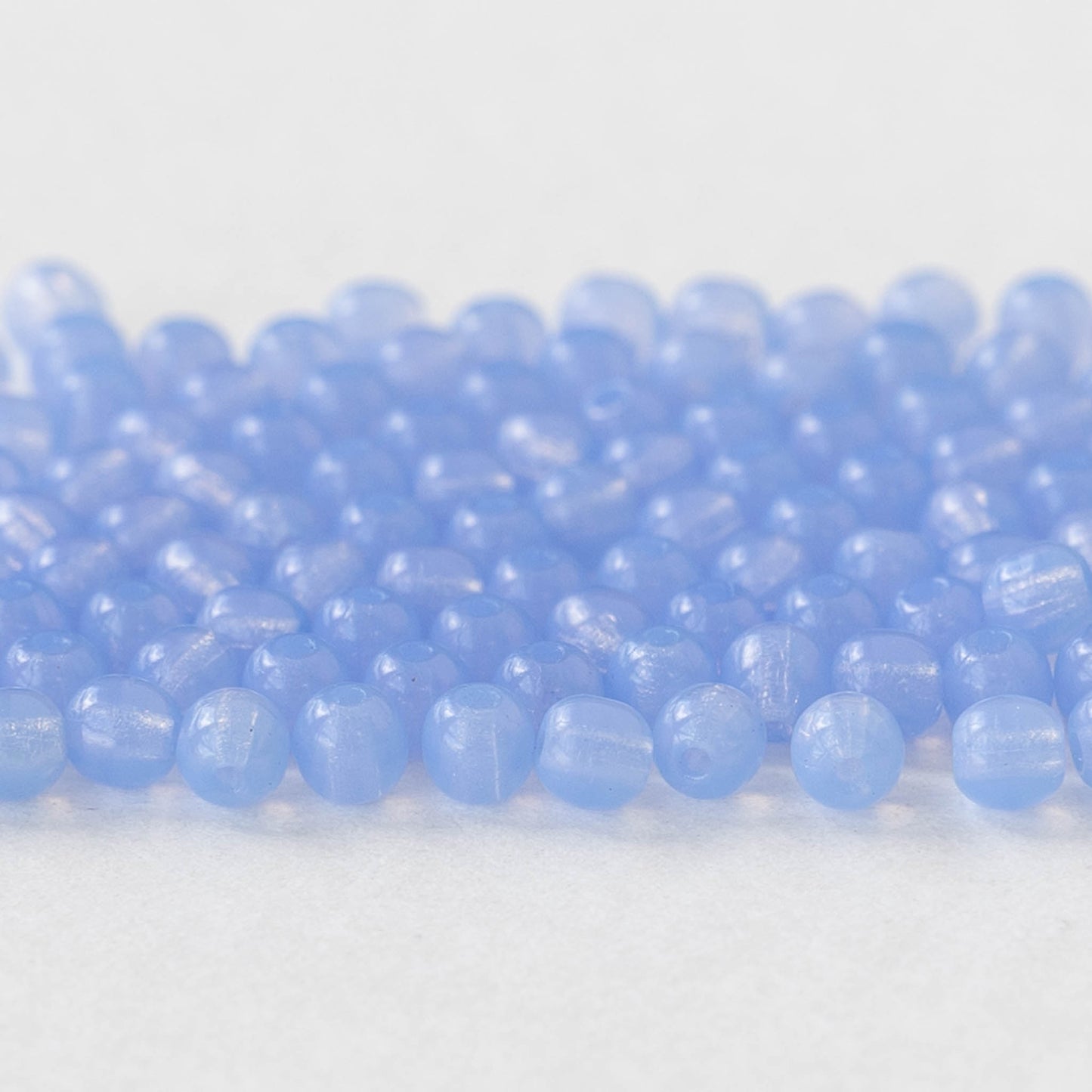Load image into Gallery viewer, 3mm Round Glass Beads - Opaline Sky Blue - 120
