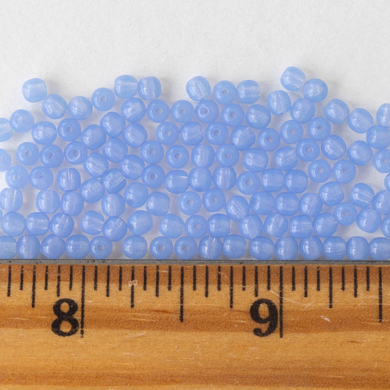 Load image into Gallery viewer, 3mm Round Glass Beads - Opaline Sky Blue - 120
