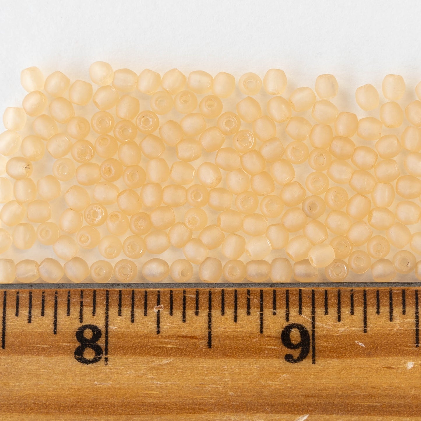 3mm Round Glass Beads - Light Peach Matte - 120 Beads