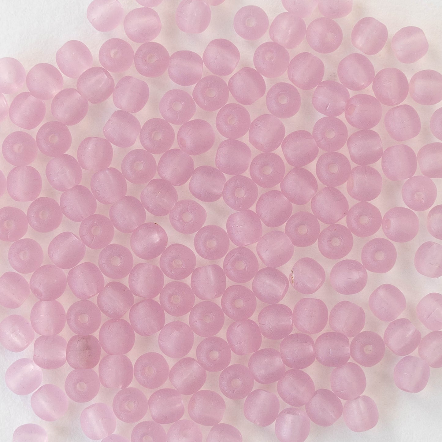 3mm Round Glass Beads - Pink Matte - 120 Beads