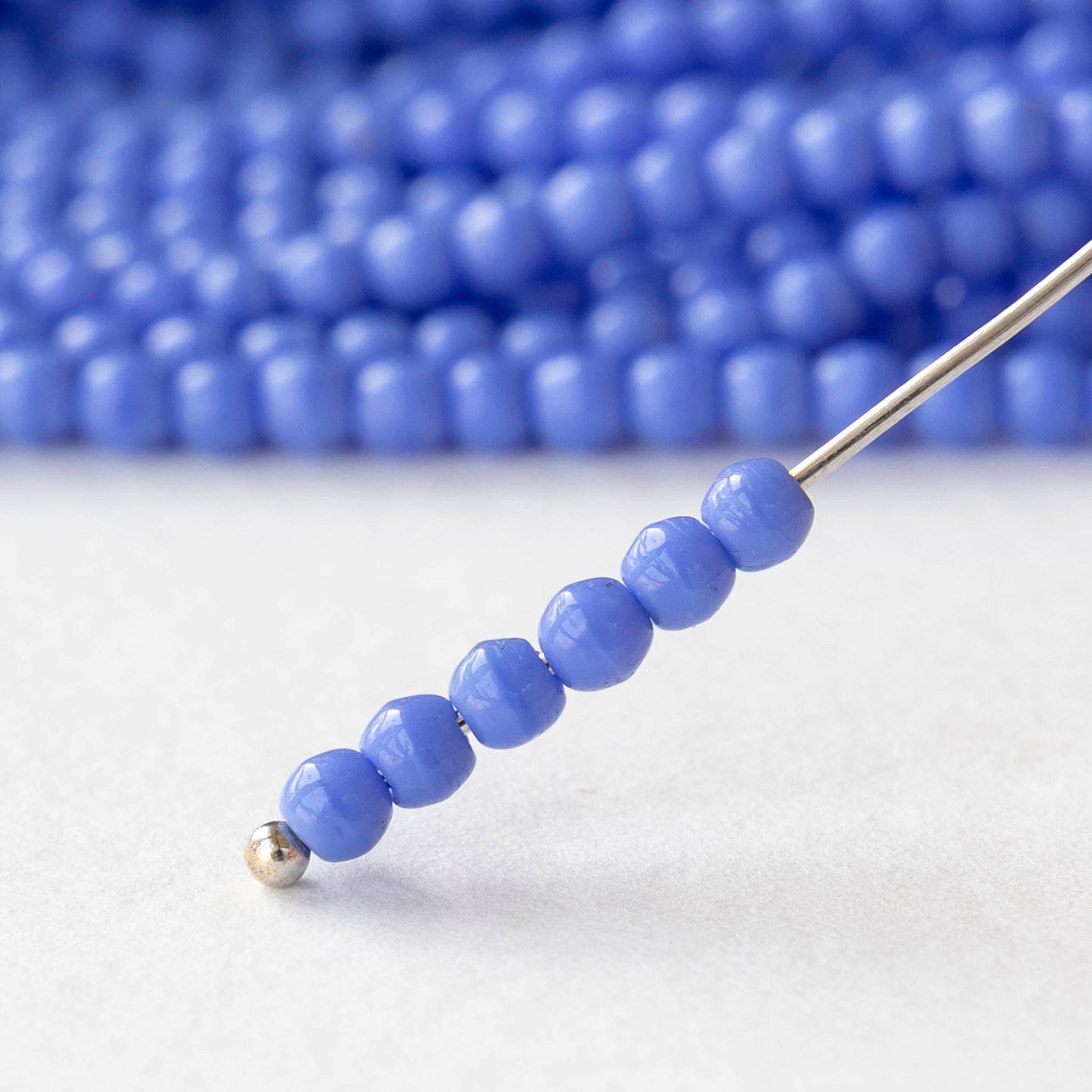 3mm Round Glass Beads - Opaque Periwinkle - 100 beads