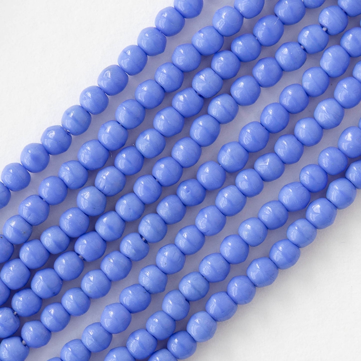 3mm Round Glass Beads - Opaque Periwinkle - 100 beads