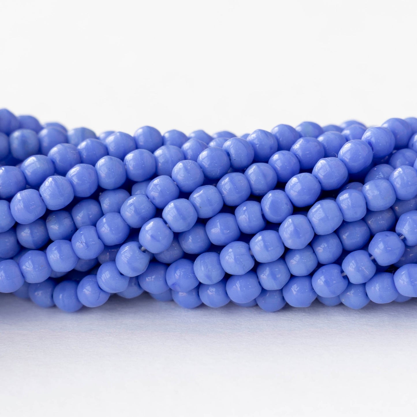3mm Round Glass Beads - Opaque Periwinkle - 100 beads