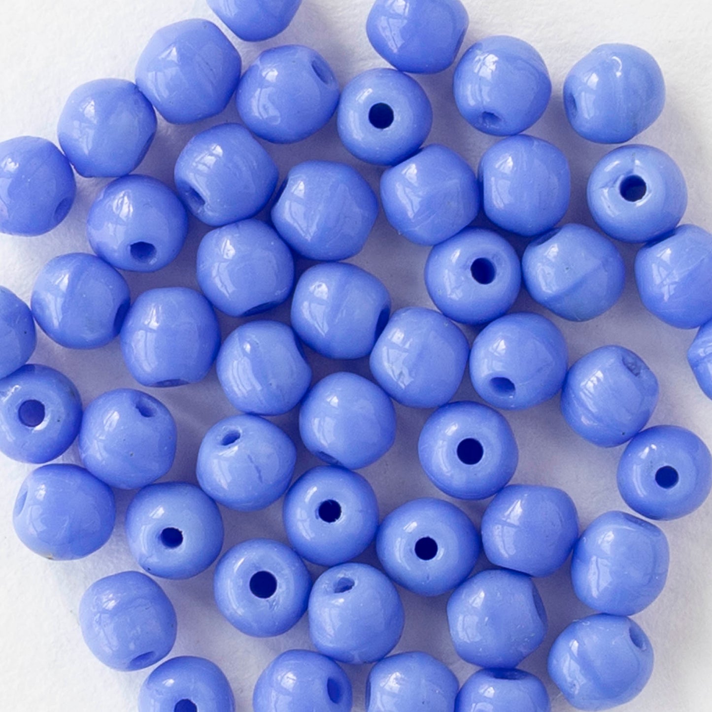3mm Round Glass Beads - Opaque Periwinkle - 100 beads
