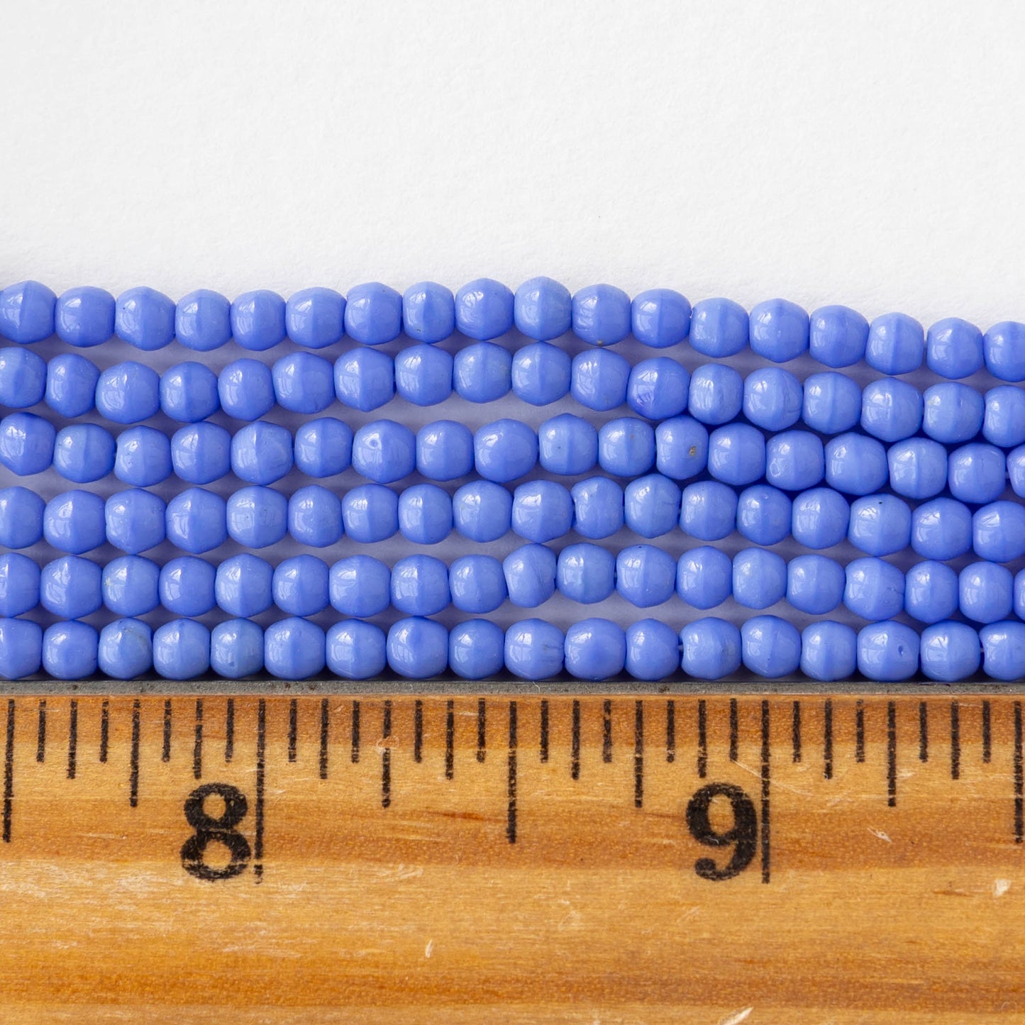 3mm Round Glass Beads - Opaque Periwinkle - 100 beads