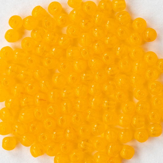 3mm Round Glass Beads - Sunshine Orange Opaline - 120 Beads