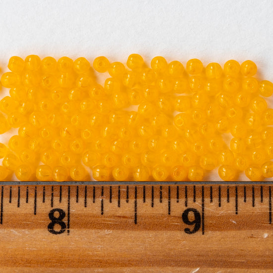 3mm Round Glass Beads - Sunshine Orange Opaline - 120 Beads