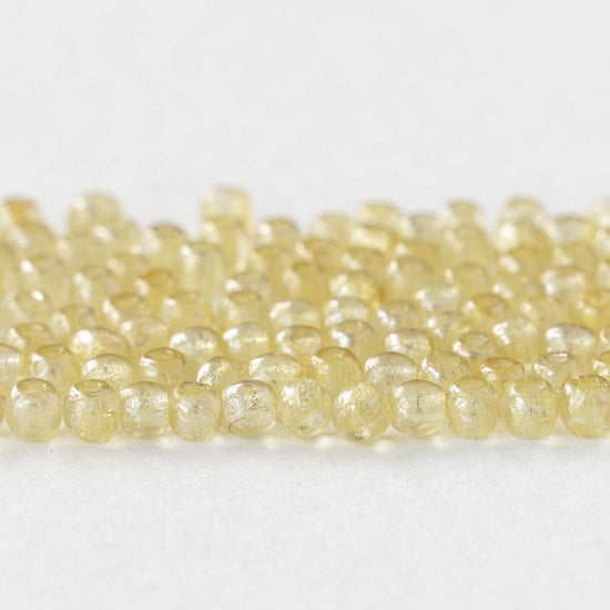 3mm Round Glass Beads - Crystal Champagne - 120 beads