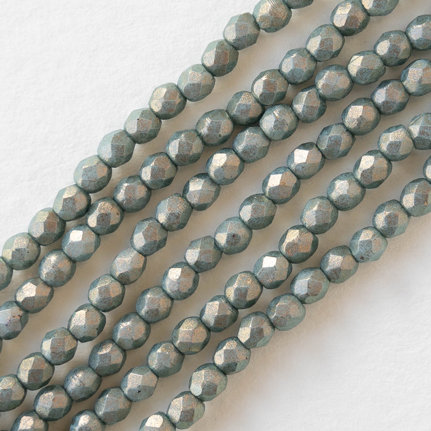 3mm Round Faceted Glass Beads - Halo Etherial Heavens - 50 Beads