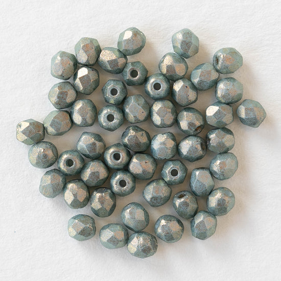 3mm Round Faceted Glass Beads - Halo Etherial Heavens - 50 Beads