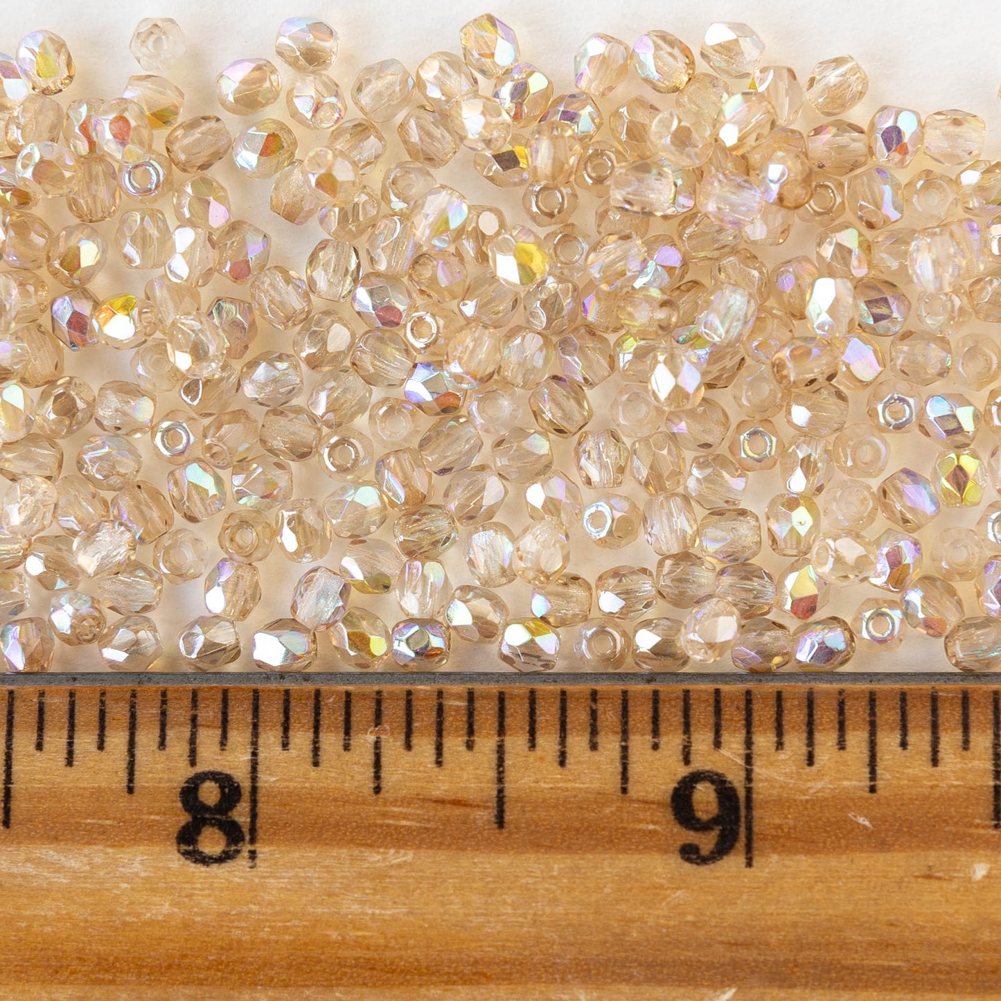 3mm Firepolished Round Beads - Crystal Lemon Rainbow - 100 Beads
