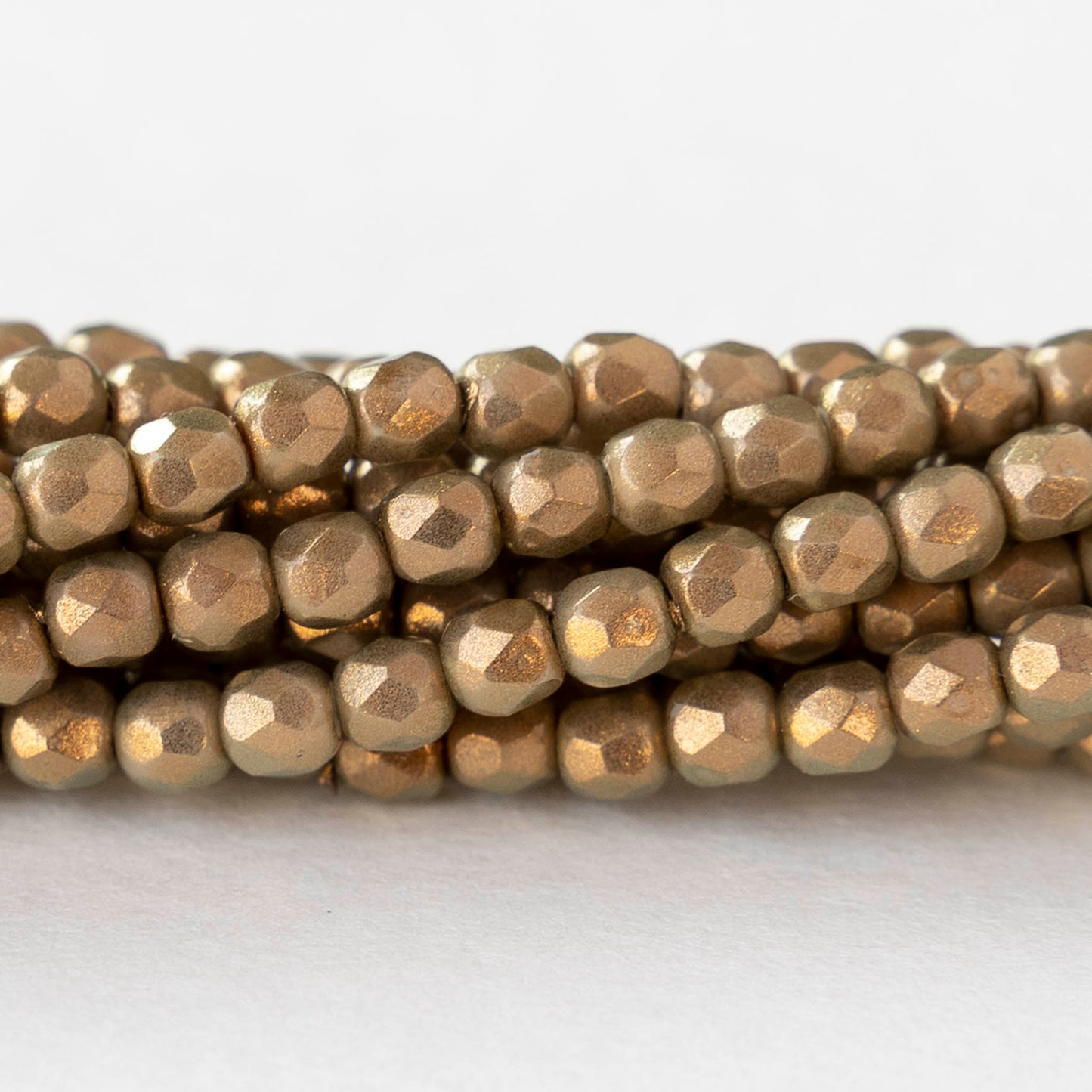 3mm Firepolished Round Beads - Halo Ethereal Linen - 50 Beads