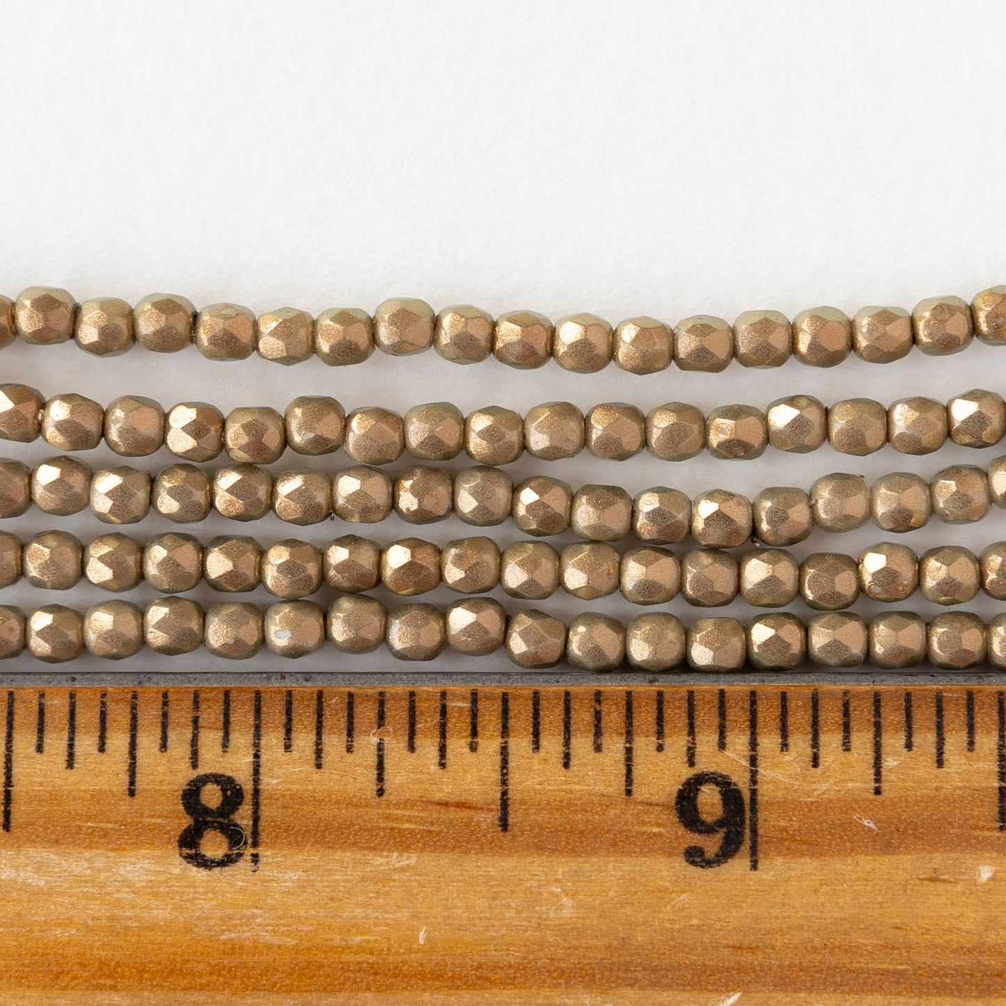 3mm Firepolished Round Beads - Halo Ethereal Linen - 50 Beads
