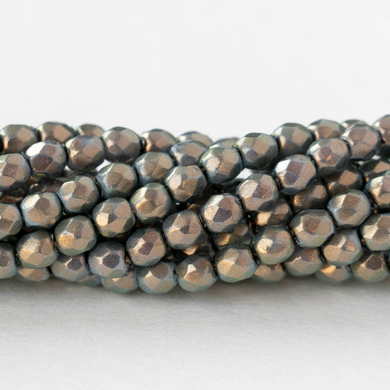 3mm Firepolished Round Beads - Halo Ethereal Shadows - 50 Beads