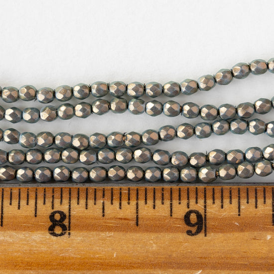 3mm Firepolished Round Beads - Halo Ethereal Shadows - 50 Beads
