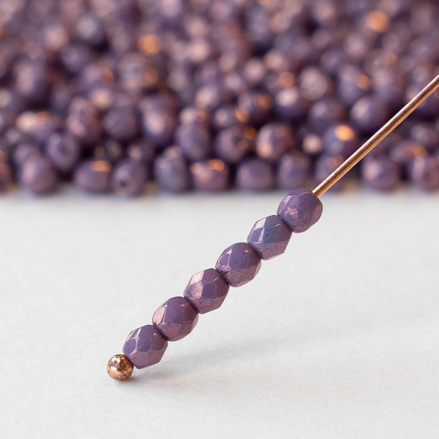 3mm Firepolished Round Beads - Lila Vega Luster - 100 Beads