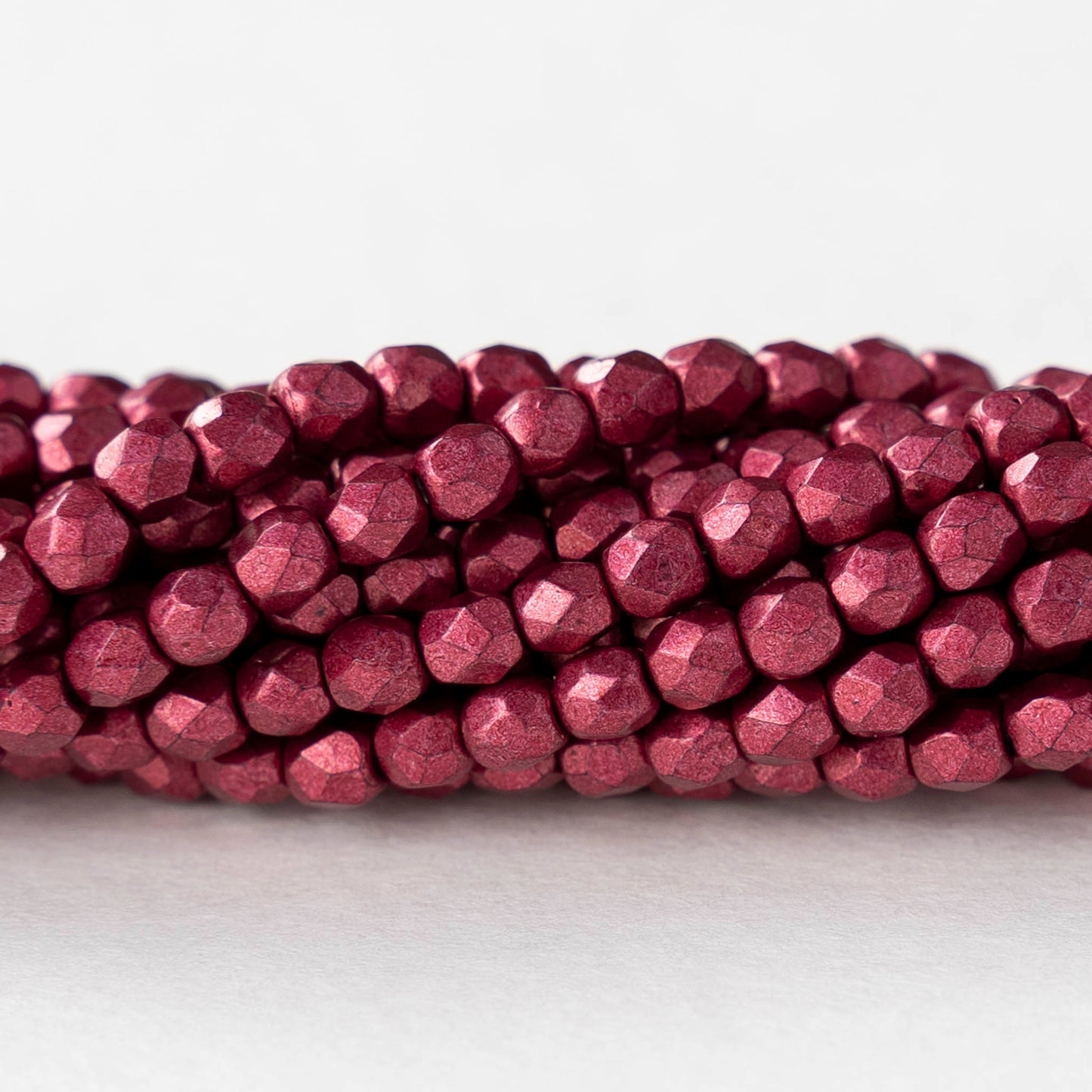 3mm Firepolished Round Beads - Sueded Gold Lilly Pad - 50 Beads