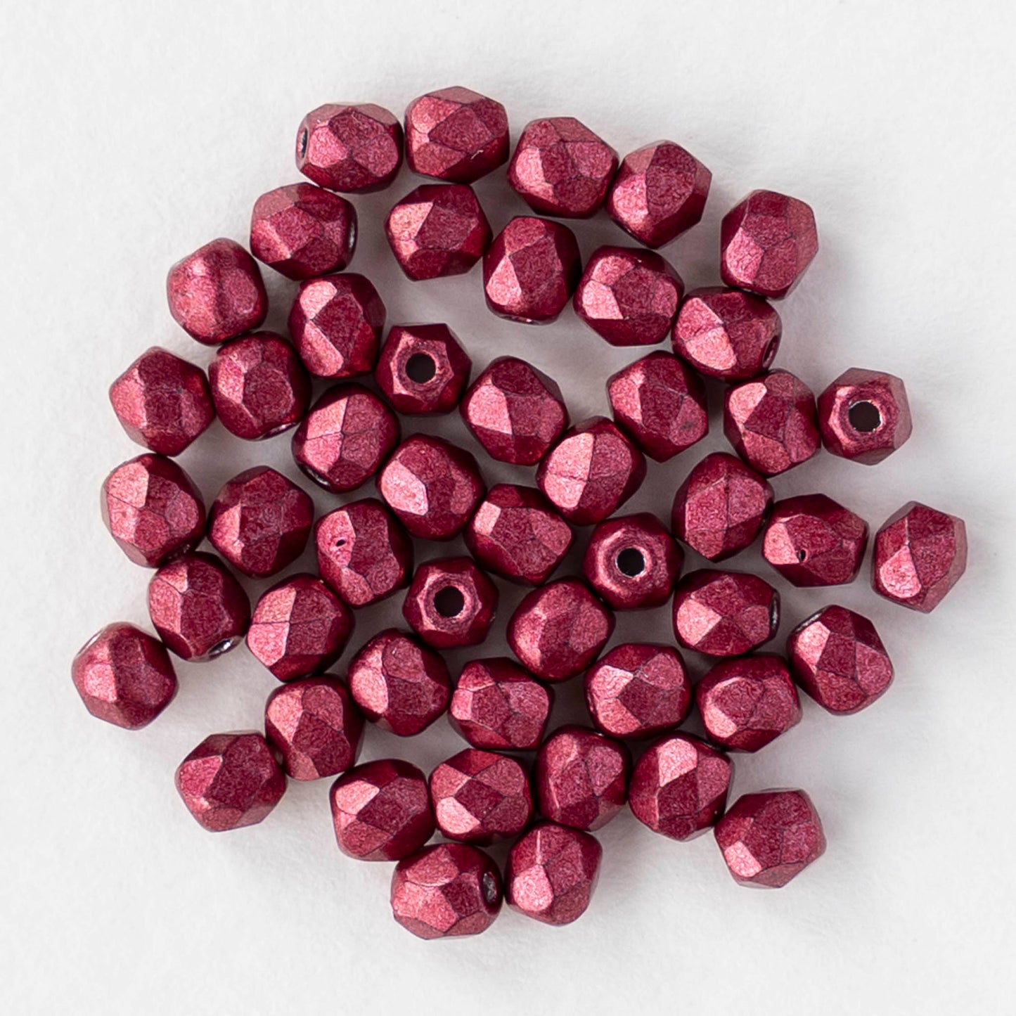3mm Firepolished Round Beads - Sueded Gold Lilly Pad - 50 Beads