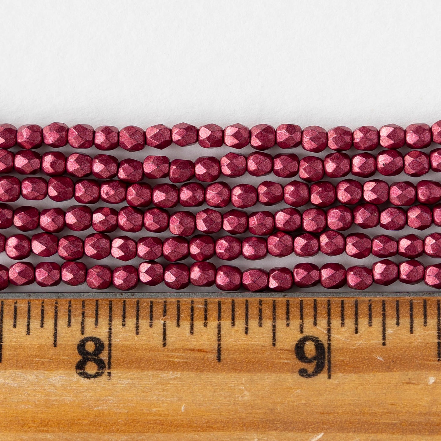 3mm Firepolished Round Beads - Sueded Gold Lilly Pad - 50 Beads